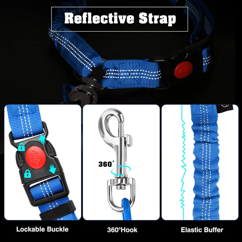 Chew Proof Dog Car Seat Belt - 2 in 1 Steel Cable Dog Car Accessories, Heavy Duty Seatbelt for Medium Large Dogs