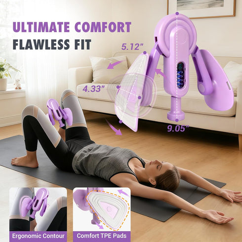 JHMFDDSB 10-100LB 360 Thigh Trainer Thigh Exerciser for Women, Enhanced Adjustable Resistance Inner Thigh Exerciser