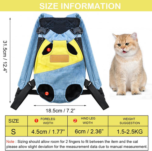 Pet Carrier Backpack, Adjustable Legs Out Easy-fit Chest Carrier for Small Dogs Cats Puppies