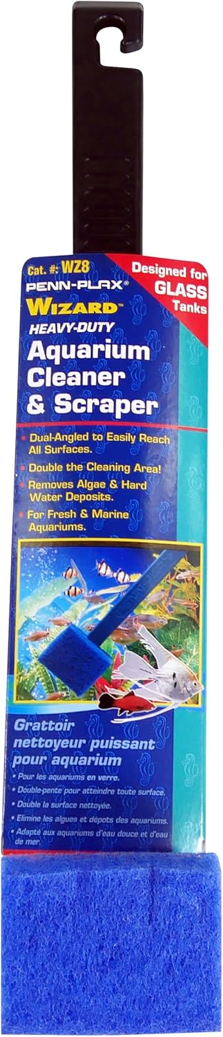 18" (WZ8) Penn-Plax Wizard Glass Cleaner and Scraper for Glass Aquarium Tanks
