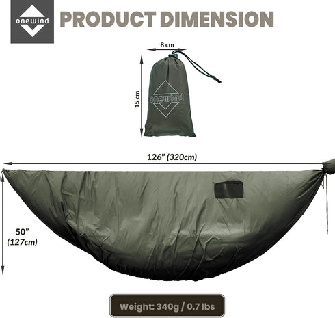 Onewind Premium Hammock Wind Sock, Lightweight Wind-Resistant Protector for Cold Weather