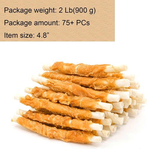 Jungle Calling Chicken Wrapped Rawhide Dog Treats, 2 lbs (3 Packs) - Chews for Small, Medium & Large Dogs