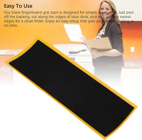 50 Pack 4.33"x1.5" 0.04" Black PU Foam Fingerboard Grip Tape Thick Self-Adhesive Non-Slip Cut to Fit Decks