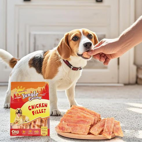 10.6 Jungle Calling Dog Treats Chicken Jerky Training Treats, Slow Roasted Snacks for Medium and Large Dogs Chewy