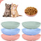 6-Pieces Whisker Fatigue Cat Bowl, 5.5 Inch Shallow Dish for Kittens and Short Legged Cats, Wheat Straw