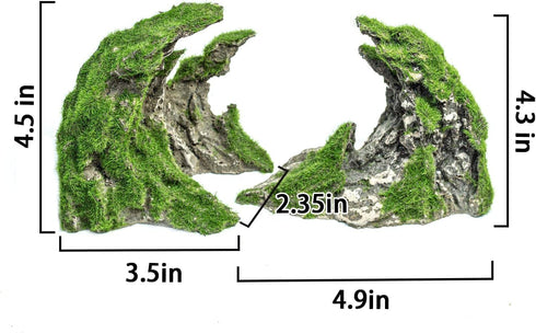 Novelsite Fish Tank Accessories, Premium Aquarium Decorations, Rock Ornaments for Aquatic Beauty, 8.5" W x 4.5" H