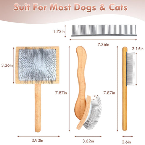 Large Dog Brush, Long Pin Slicker Brush for Medium or Long Haired Dogs, Best Grooming Tool for Small Animals, Free Pet