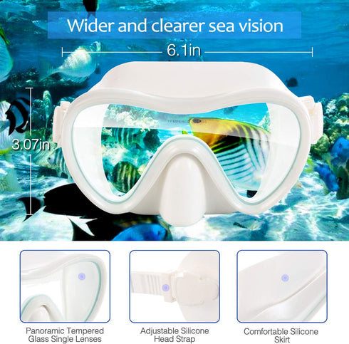 Supertrip 2024 Snorkeling Gear for Adults, Anti-Fog Snorkel Set, Tempered Glass Snorkel Mask for Scuba Diving