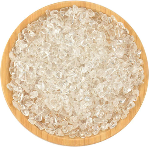 WAYBER 1 Lb/460g Natural White Clear Quartz Crystal Stones, Irregular Aquarium Pebble Decorative Rocks