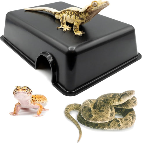 Pangea Reptile Hide Box (C- Medium) in Black