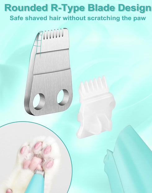 Dog Grooming Clippers, Paw Trimmer with Detachable Ceramic Blade for Small Areas, Low Noise Grooming Shaver for Cats