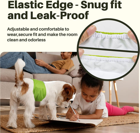 5 Pack Pet Soft Dog Diapers Male, Male Dog Belly Bands, High Absorbing Washable Males Dog Wraps for Doggie
