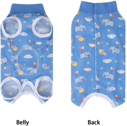 2 Packs Pet Dog Recovery Onesie Suit - Post-Surgery Suit for Dogs and Cats, E-Collar Alternative (Blue, XS)