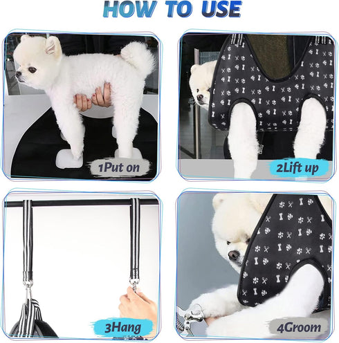 Hammock Trimming 30lb), ATESON Pet Dog Grooming Harness for Nail (S Dog Sling for Cutting Nail, Dog Hanging Holder