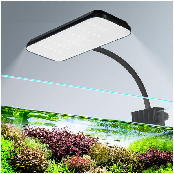 Boxtech 8W Small Aquarium Clip On LED Light, USB Full Spectrum Planted Light for 3 to 6 Gallon Tanks