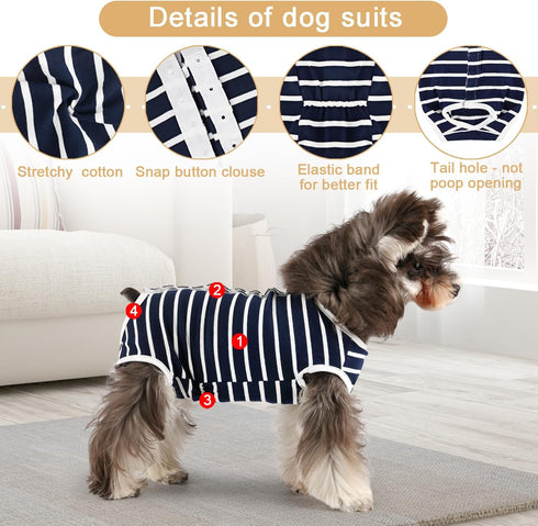 Etdane Dog Diapers Sanitary Panties for Male and Female Dogs, Physiological Period Shirts, Blue/X-Small