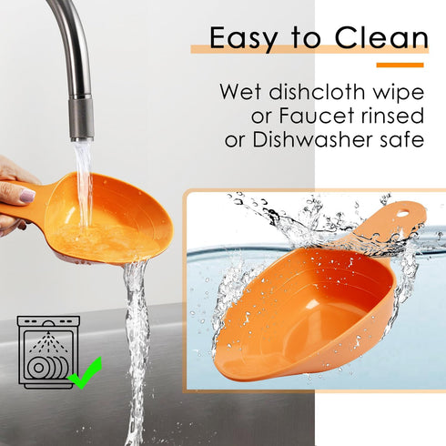 Dog Food Scoop, Melamine Pet Food Measuring Cup - 1 Cup, 1/2 Cup, 1/4 Cup, Dishwasher Safe - Orange
