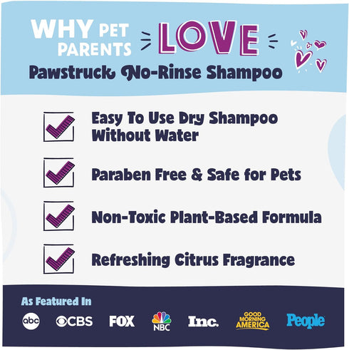 Pawstruck Natural No-Rinse Dry Shampoo for Dogs, Citrus & Rosemary Waterless Deodorizing Spray - 16 fl oz