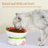 Raised Cat Bowls, Elevated Ceramic Cat food Bowl for Indoor Cats, Wide Shallow Cat Food Dish, Whisker Fatigue, Lead & Cadmium Free,Cute Fruit Themed Bowl for Flat Faced Cats and kitten(Strawberry