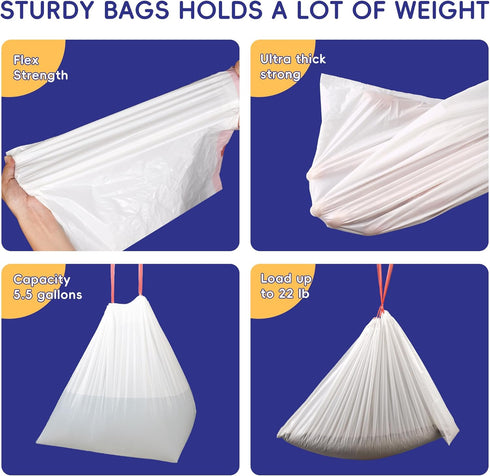 HEIDBER 100 Pack-Cat 3 4 Drawstring Litter Liner Bags Litter Box Liner Bags for Litter Box Robot and Thick Waste Bags