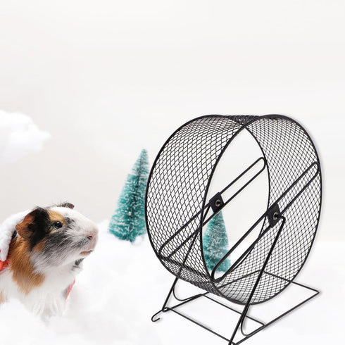 11.02X10.23X5.90In POPETPOP Silent Hamster Running Wheel with Rack - Quiet Exercise Toy for Small Pets Including