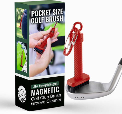 Magnetic Golf Club Brush Groove Cleaner, Detachable with Premium Nylon Bristles, Golf Bag Accessories