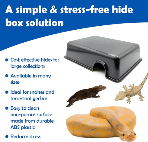 Pangea Reptile Hide Box (C- Medium) in Black