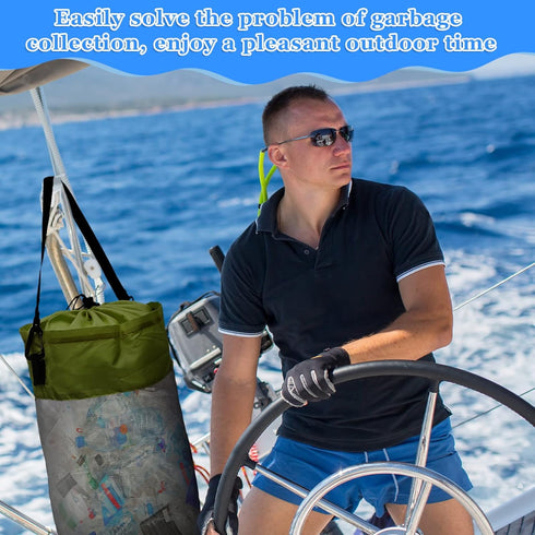 2 Packs Portable Boat Accessories Mesh Trash Bags Trash Can Garbage Container for Boat Kayak Camper Fishing Cabin