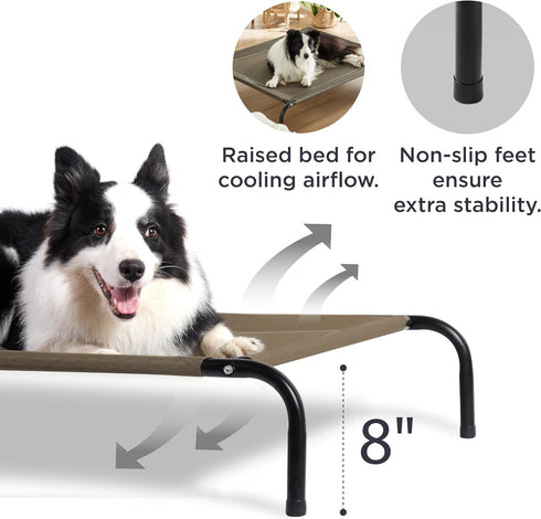 Bedsure Large Elevated Cooling Outdoor Dog Bed, Raised Cots for Large Dogs, Portable Indoor & Outdoor Hammock Bed,