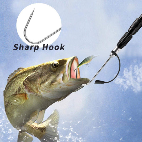 SANLIKE Telescopic Fish Gaff, Stainless Sea Fishing Spear Hook Tackle, Soft Handle Aluminium Alloy Pole for Saltwater