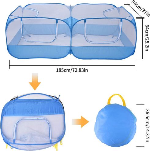 Jhua Pet Playpen for Small Animals, Portable Chicken Run with Cover, Foldable Chicken Coop Outdoor, Play Pens for Small