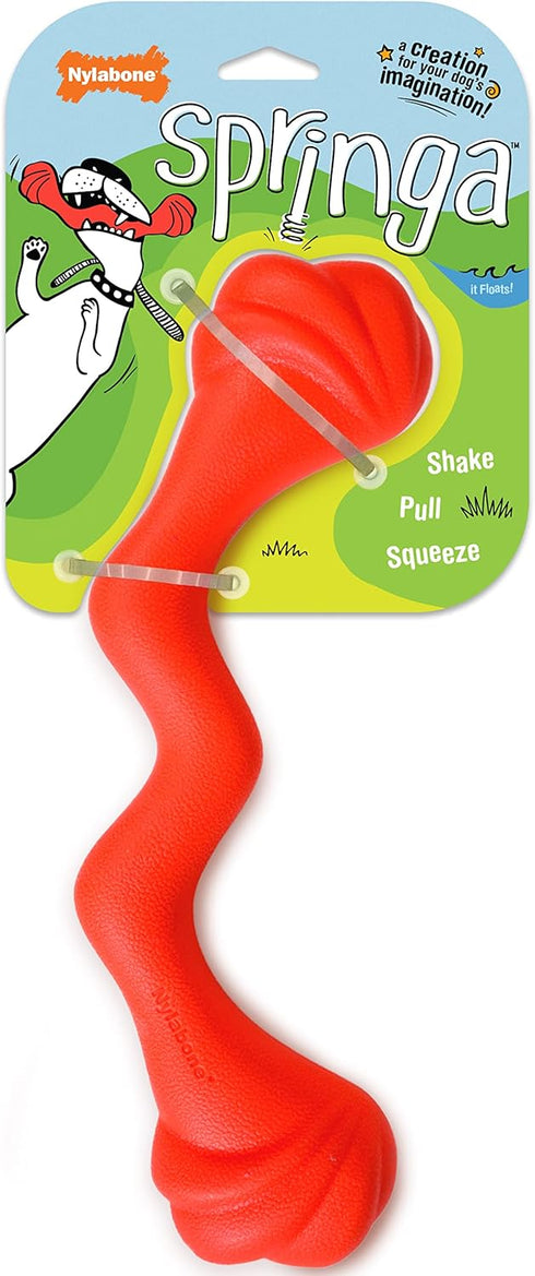Nylabone Springa Interactive Dog Toy, Lightweight Flexible Floatable Tug Toy for Creative Play