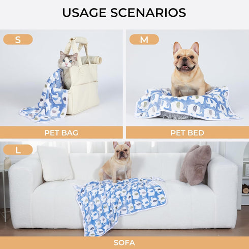 1 Pack 3 Large(41x31 inch) Blankets Super Soft Fluffy Premium Cute Elephant Pattern Pet Blanket Flannel Throw for Dog