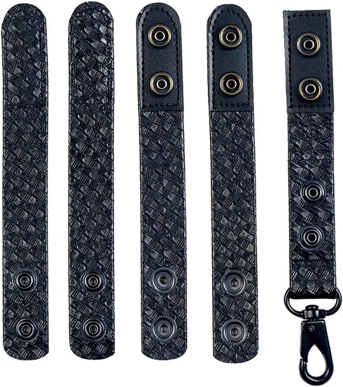 TAFTACFR Duty Belt Keeper Set of 4 with Double Snaps + 1 Keeper with Strong Metal Key Clip