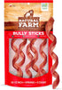 Natural Farm Odor-Free Curly Bully Sticks (10-12 Inch, 5 Pack), 100% Beef Pizzle Chews for Small & Medium Chewers