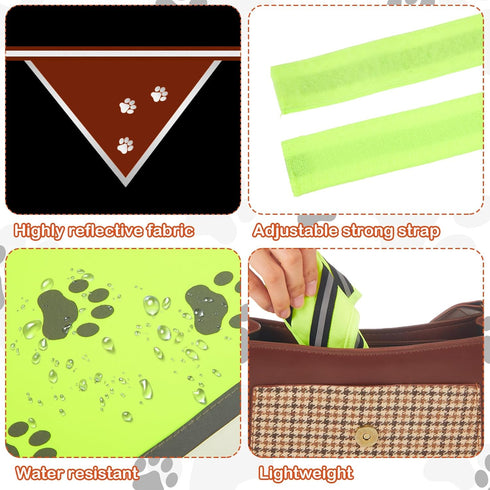 2 Pcs Reflective Dog Bandana - Neon Orange Green High Visibility Reflective Gear for Dog Safety
