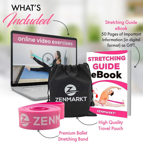 Zenmarkt Ballet Stretch Bands for Flexibility and Strength, Ideal Dance Equipment for Gymnastics, Cheerleading