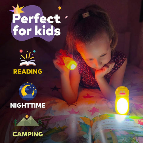 Kids Flashlights and Lanterns - 2-in-1 LED Camping Lantern Night Light, Better than Headlamps, Must Haves