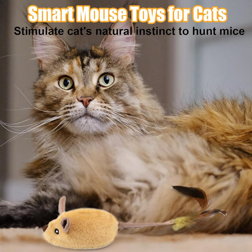 Mity Rain Interactive Dog Toys, Fake Mouse Moving Toy with Automatic Sensor, Realistic Sound & Extended Tail for Dogs