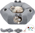 Linen Cat Tunnels with Central Cat Bed, Interactive Cat Toys Detachable Washable