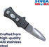 Scuba Choice Compact Stainless Steel Blunt Tip Dive Knife, 2.3" Plain Edge Blade, Black/Silver