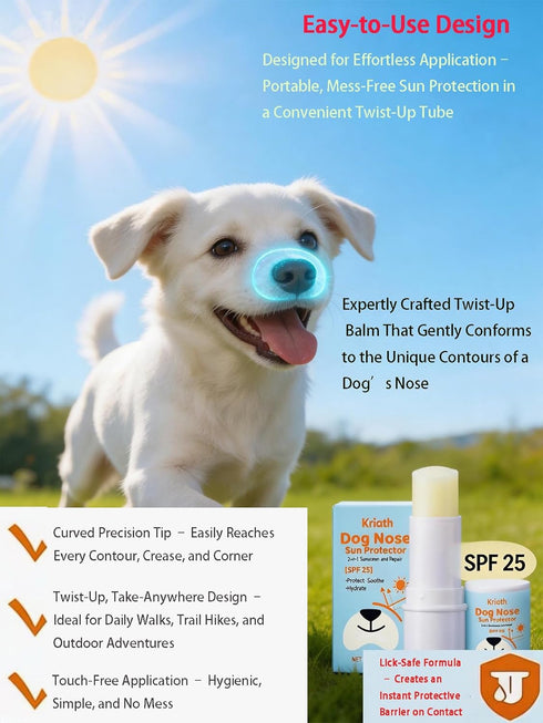Cwdbbzj SPF-25 Dog Nose Sunscreen Balm Plant-Based, Lick-Safe Sun Protection with Shea Butter Moisturizing Nose Butter