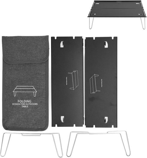 Locadence 11.7 8.3 3.3in Backpacking, Camping Table, X X Portable Ultra Light Aluminum Alloy Folding Camp Side Table