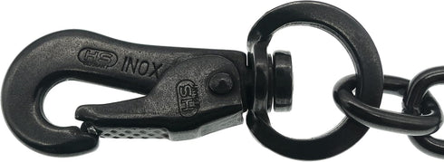Herm Sprenger Black Stainless Steel Adjustable Fur Saver Dog Chain Collar, Medium Link with Quick Release Snap Hook for