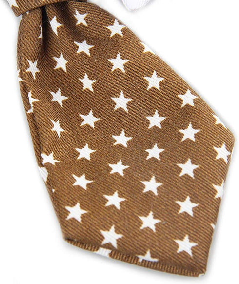 ZTON Handcrafted Adjustable Bowtie for Little Puppy, Formal Collar Neck Tie for Dogs & Cats (S, Coffee Star)