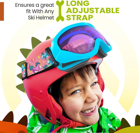 OutdoorMaster Kids Ski Goggles - 100% UV Protection, Helmet Compatible Snow Goggles for Boys & Girls