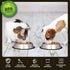 Iconic Pet Set of 2 Stainless Steel Anti-Skid Slow Feed Bowls - 12 oz for Small Dogs, Durable Design