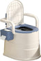 Portable toilet seat with armrests, with lid, with tissue holder, with seat