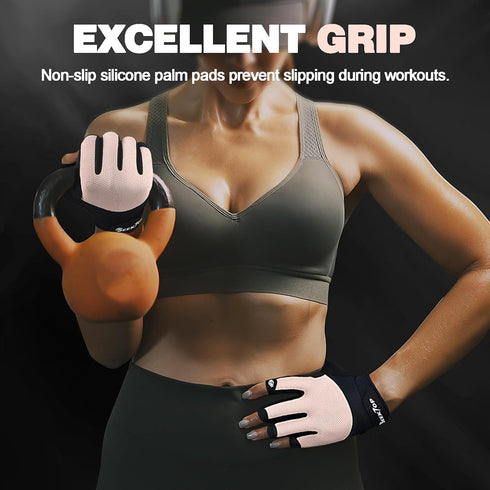 Seektop Breathable Workout Gloves for Women & Men, Thick Padded Weight Lifting Gloves, Full Palm Protection, Excellent