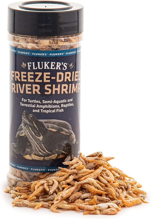 Nutrient-Packed, 1 Oz Fluker's Freeze Dried River Shrimp, Ideal for Lizards, Reptiles, Birds, Fish, Hedgehogs